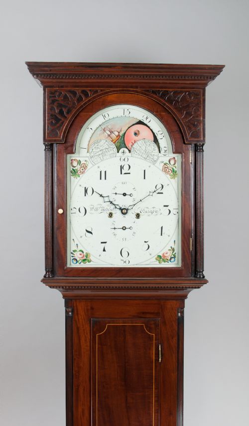fig 1. Mahogany Longcase/Grandfather clock by William Mitchell of Glasagow c.1800