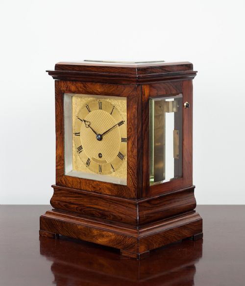 fig 1. Small Rosewood Mantel Clock by Walker & Jones of Sydney & London c.1840