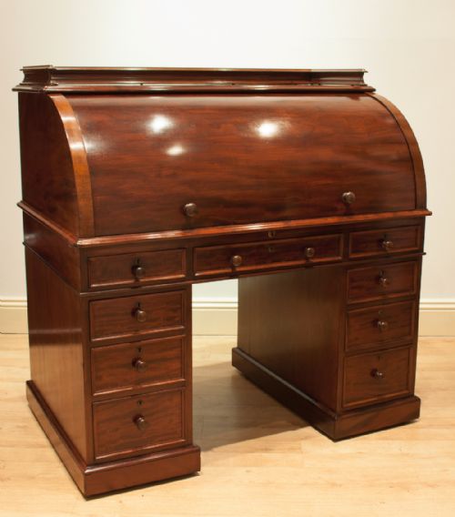 fig 2. Victorian Mahogany Cylinder - Roll Top Desk