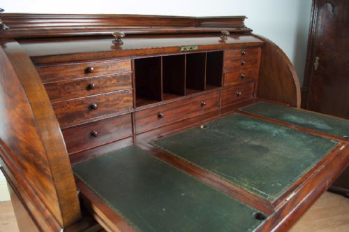 fig 3. Victorian Mahogany Cylinder - Roll Top Desk