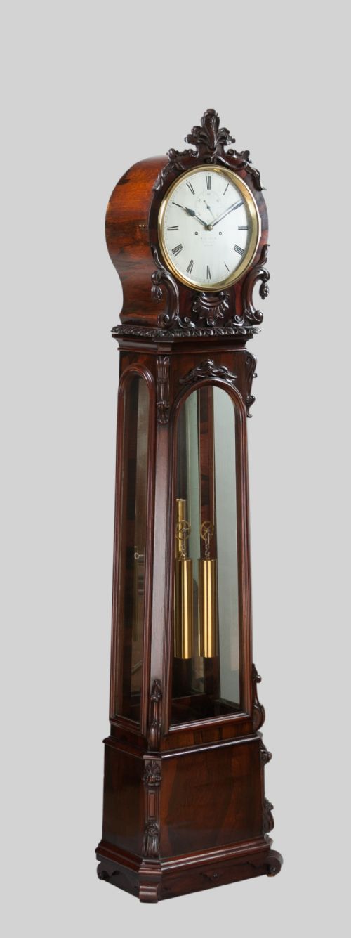 A Rosewood Domestic Regulator Clock by Wc Shaw of Glasgow.