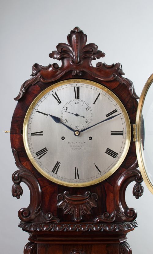 fig 3. A Rosewood Domestic Regulator Clock by WC Shaw of Glasgow.