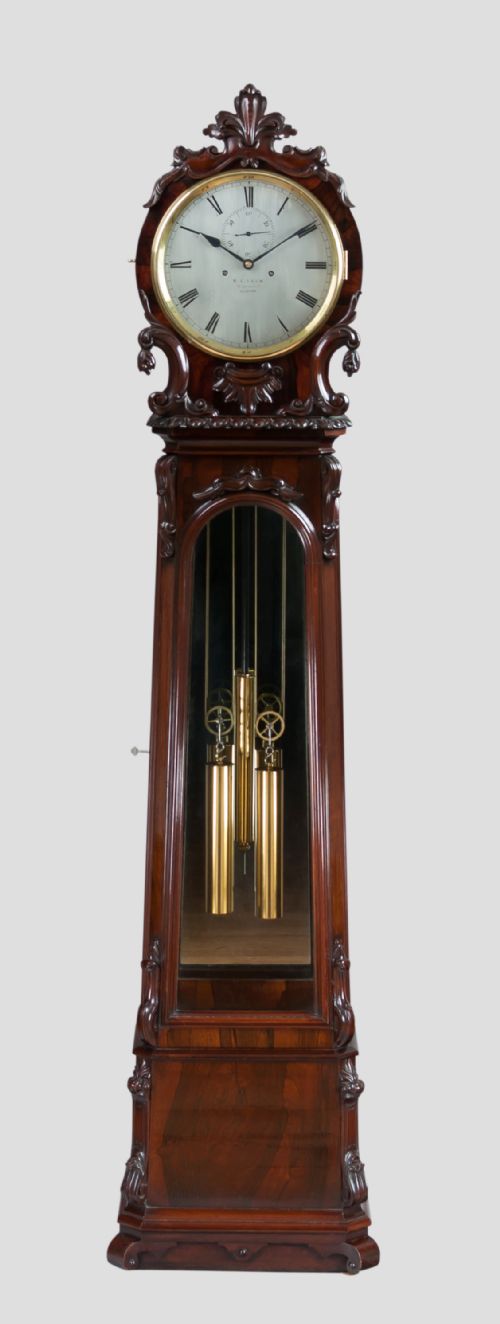 fig 1. A Rosewood Domestic Regulator Clock by WC Shaw of Glasgow.