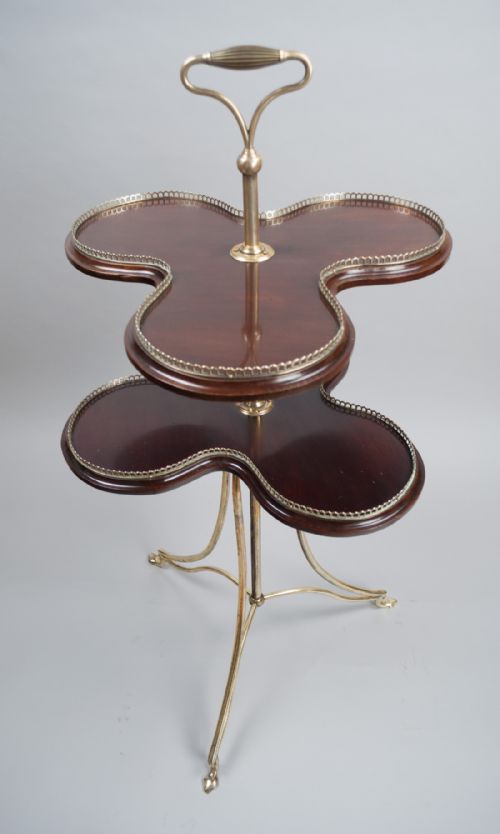 fig 1. Brass and Mahogany Cake Stand c.1890