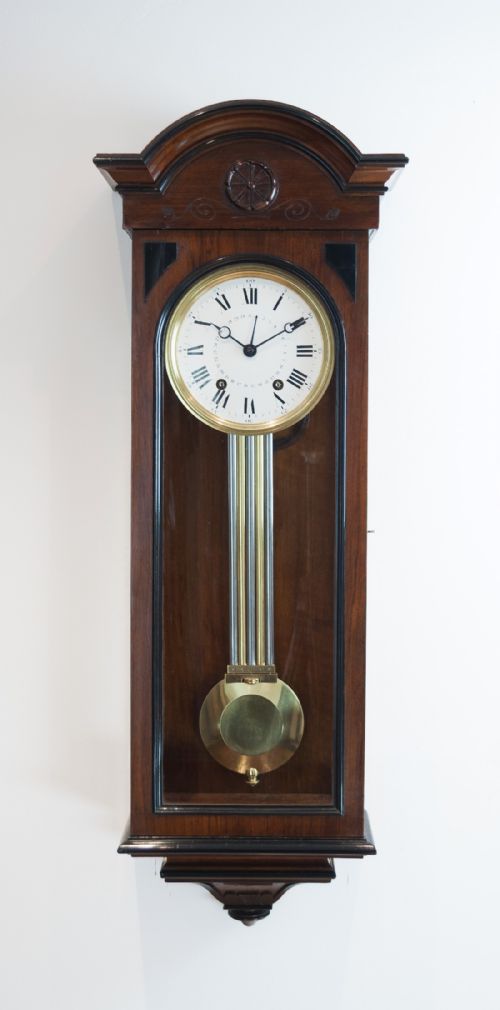 French Walnut Wall Regulator Clock