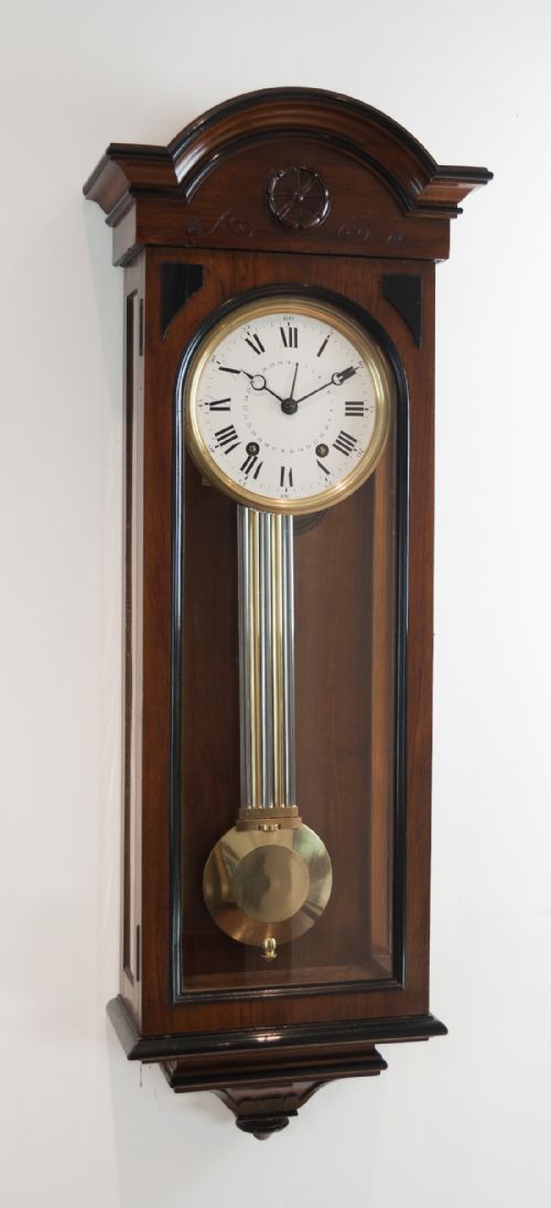 fig 1. French Walnut Wall Regulator Clock