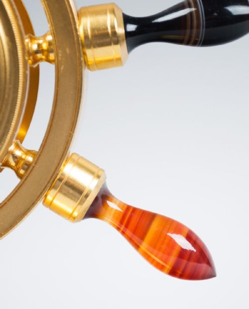 fig 1. Novelty Ships Wheel Mantel Clock, Circa 1880