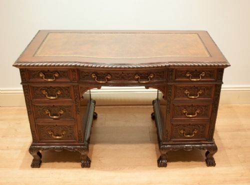 Mahogany Pedestal Desk Circa 1890