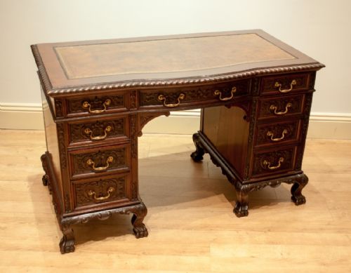 fig 1. Mahogany Pedestal Desk Circa 1890