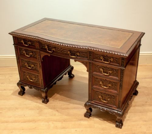 fig 3. Mahogany Pedestal Desk Circa 1890