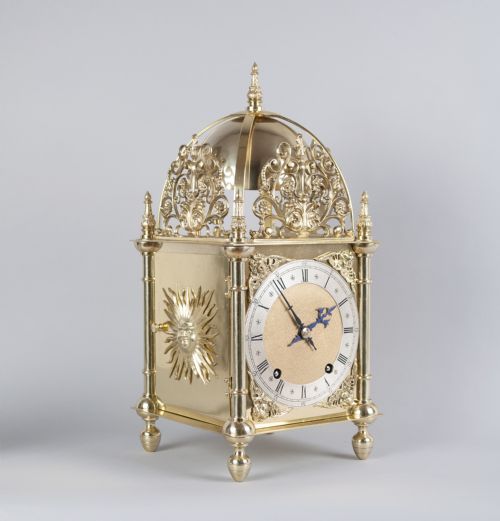 A Fine Quality Late Victorian Brass Lantern Mantel Clock