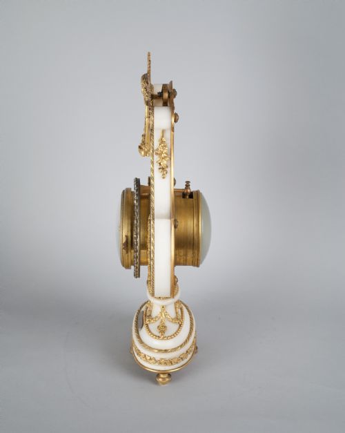 fig 2. An Ormolu Mounted White Marble Striking Lyre Mantel Clock
