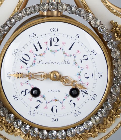 fig 5. An Ormolu Mounted White Marble Striking Lyre Mantel Clock