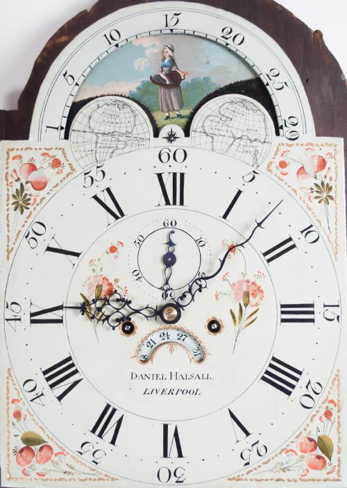 fig 4. GEORGIAN MAHOGANY LONGCASE/GRANDFATHER CLOCK BY HALSALL OF LIVERPOOL