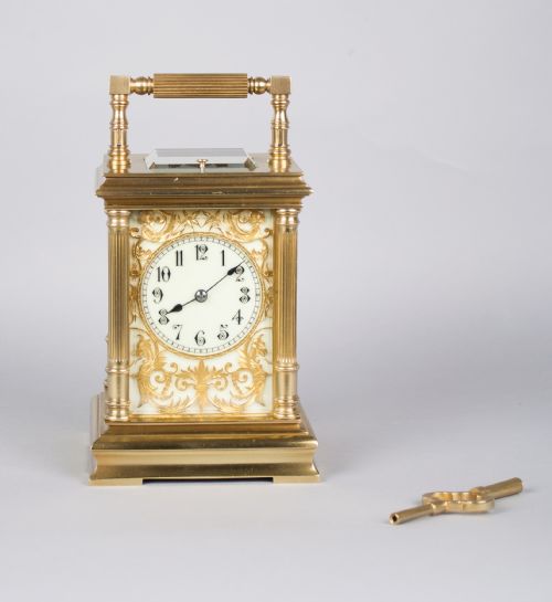 fig 2. FRENCH STRIKING CARRIAGE CLOCK WITH PUSH REPEAT C. 1890