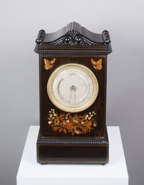 fig 2. Inlaid French Mantel Clock & Matching Thermometer c.1841
