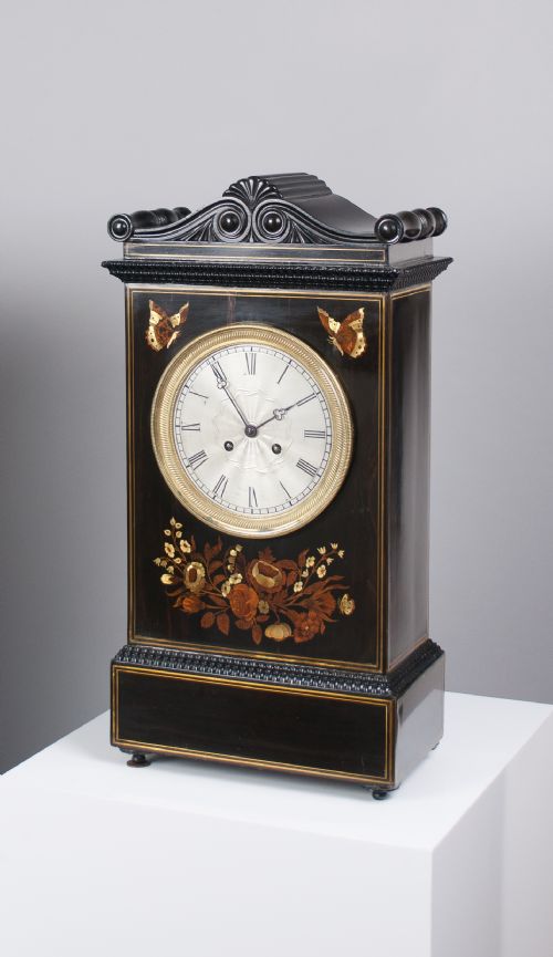 fig 3. Inlaid French Mantel Clock & Matching Thermometer c.1841