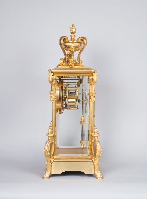 fig 2. A gilt bronze four glass mantel clock by Samuel Marti of Paris, c.1870.