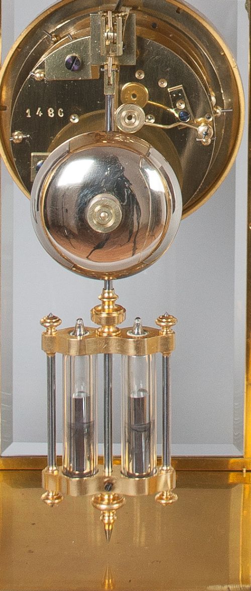 fig 3. A gilt bronze four glass mantel clock by Samuel Marti of Paris, c.1870.