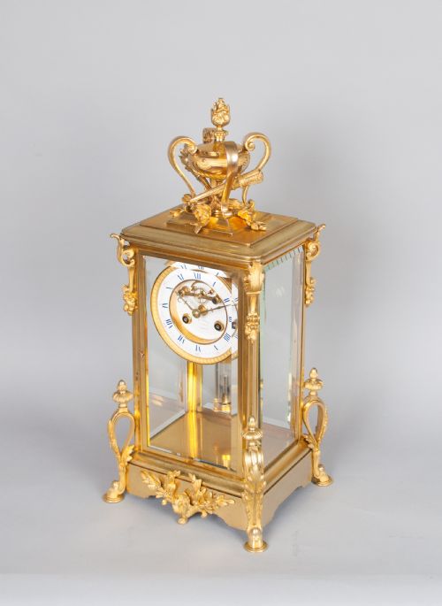 fig 4. A gilt bronze four glass mantel clock by Samuel Marti of Paris, c.1870.