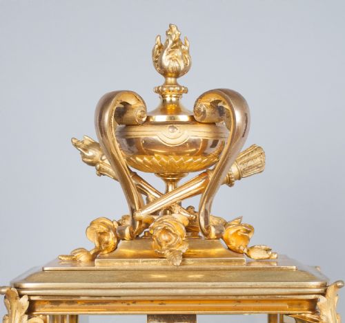 fig 5. A gilt bronze four glass mantel clock by Samuel Marti of Paris, c.1870.