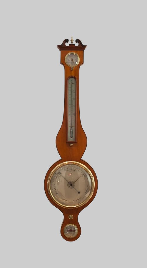 Satinwood Wheel Barometer by Terzza of Nottingham Circa 1825