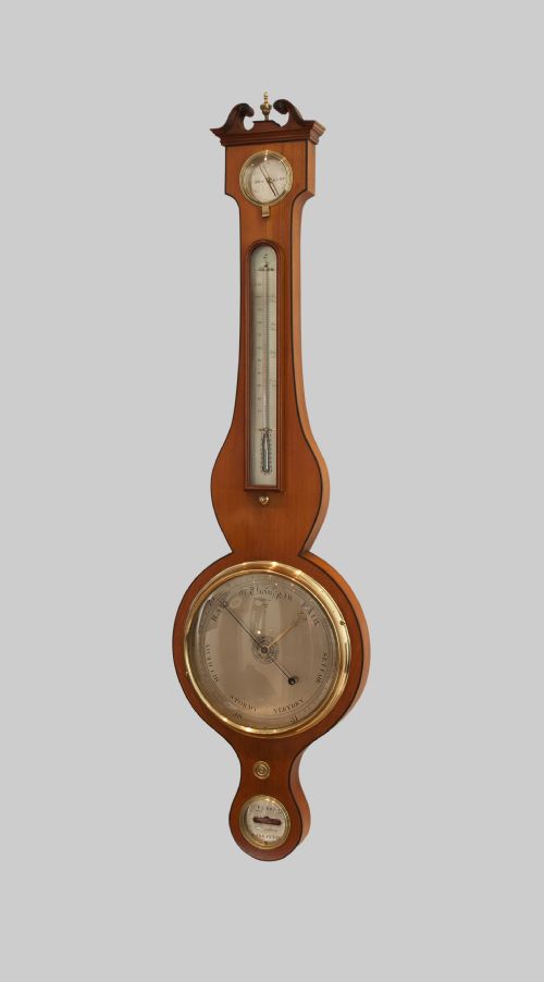fig 1. SATINWOOD WHEEL BAROMETER BY TERZZA OF NOTTINGHAM CIRCA 1825