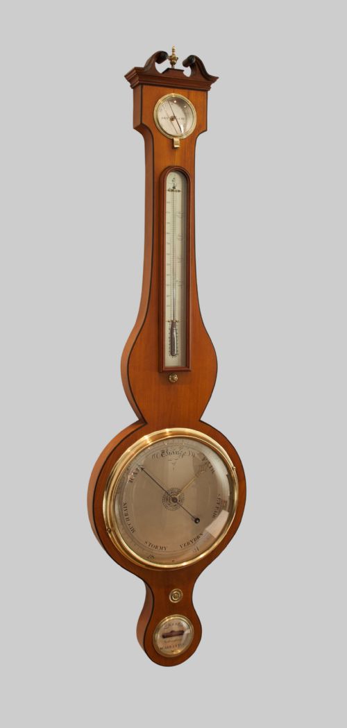 fig 2. SATINWOOD WHEEL BAROMETER BY TERZZA OF NOTTINGHAM CIRCA 1825