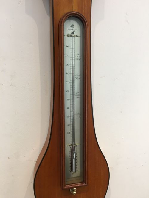 fig 3. SATINWOOD WHEEL BAROMETER BY TERZZA OF NOTTINGHAM CIRCA 1825