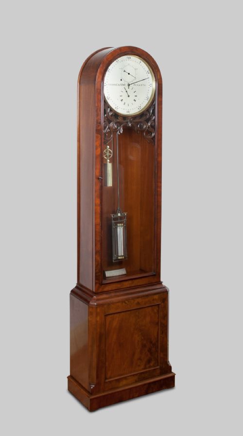 fig 1. A Flame Mahogany Precision Regulator Longcase Clock c.1860