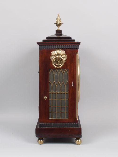 fig 3. Mahogany Chamfer Top Bracket Clock By Hallam Of Nottingham