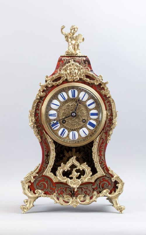 French Boulle Mantel Clock, Circa 1880