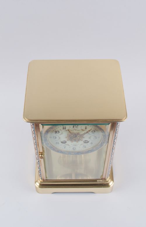 fig 2. A Champleve and Brass French Four Glass Mantel Clock, Leroy Paris c.1890