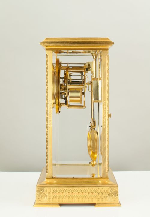 fig 2. A fine quality gilt brass four glass French mantel clock c.1880