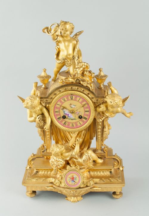 fig 1. A Fine Quality Ormolu French Mantel Clock (Henri Marc Paris, C. 1870)