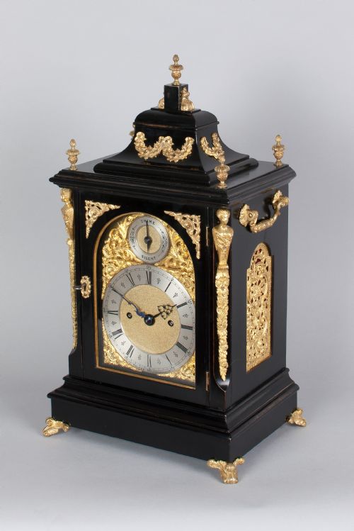 A Small Sized Quarter Striking English Bracket / Mantel Clock by J Walker 77 Cornhill, London. 

