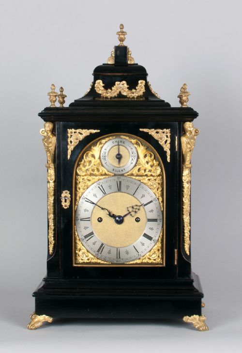 fig 4. A Small Sized Quarter Striking English Bracket / Mantel Clock By J Walker 77 Cornhill, London. 
