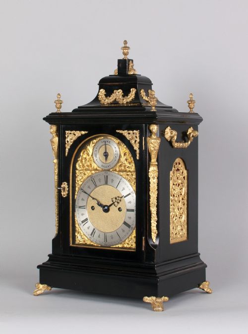 fig 5. A Small Sized Quarter Striking English Bracket / Mantel Clock By J Walker 77 Cornhill, London. 

