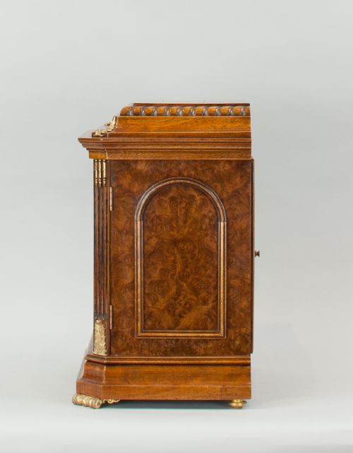 fig 4. A Fine Quality Burr Walnut Bracket / Mantel Clock By Lenzkirch.