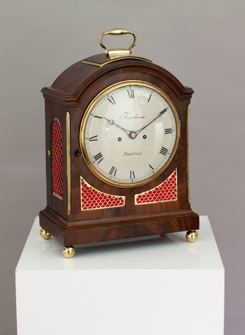 A Fine Quality Georgian Mahogany Bracket Clock by Handley and Moore of London, Retailed by George Frankcom of Portsea, C.1800.