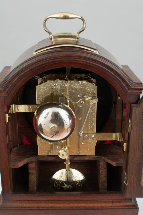 fig 2. A fine quality Georgian mahogany bracket clock by Handley and Moore of London, retailed by George Frankcom of Portsea, c.1800.