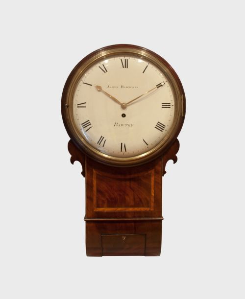 A Fine Quality 8 Day English Fusee Timepiece Trunk Dial Wall Clock by James Hargraves of Bawtry Circa 1820