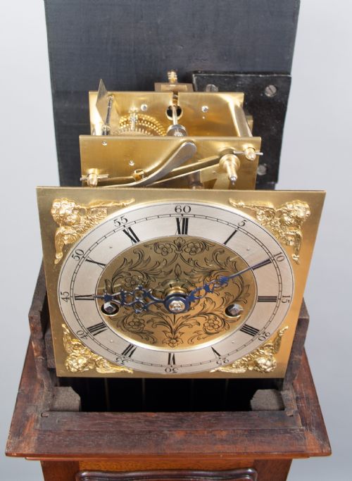 fig 3. A good quality 8 day mahogany granddaughter, longcase clock.
