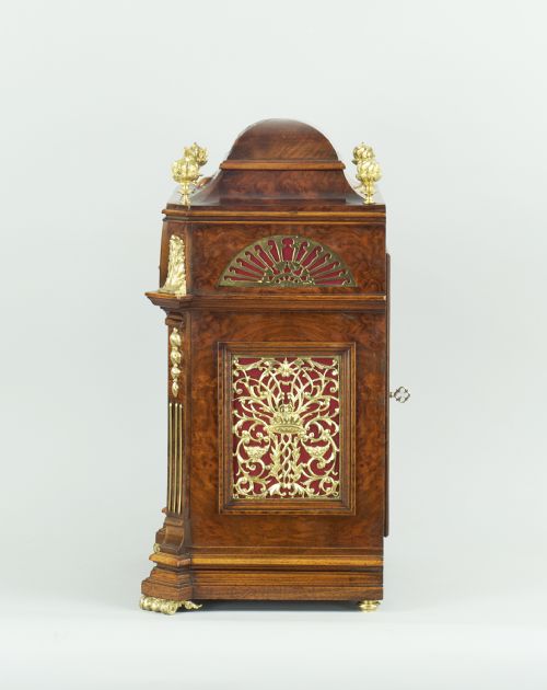 fig 4. A Burr Walnut Bracket / Mantel Clock By Lenzkirch, Circa 1894.
