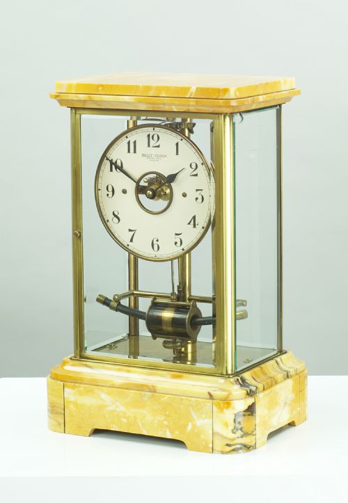 fig 1. A Sienna Marble Electric Bulle Four-glass Mantel Clock