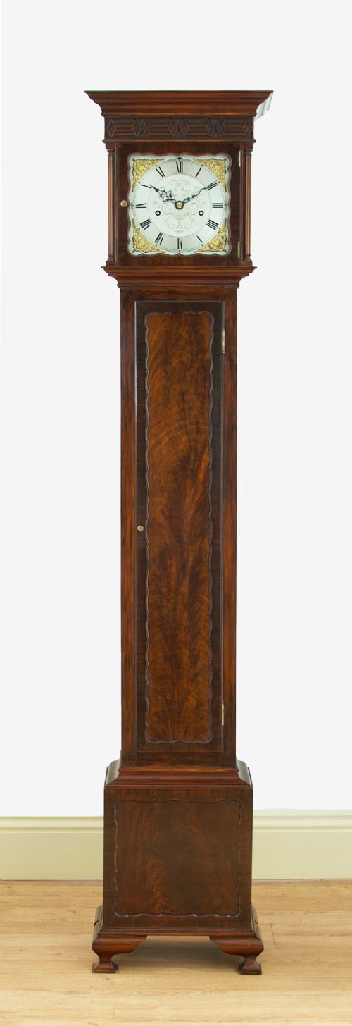 Gillett & Johnston, Westminster Chiming Mahogany Long Case / Grandmother / Grandfather / Regulator Clock C. 1920