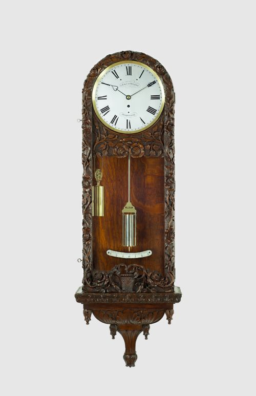 fig 1. A Fine Quality Carved Oak 8 Day Regulator Wall Clock c.1860