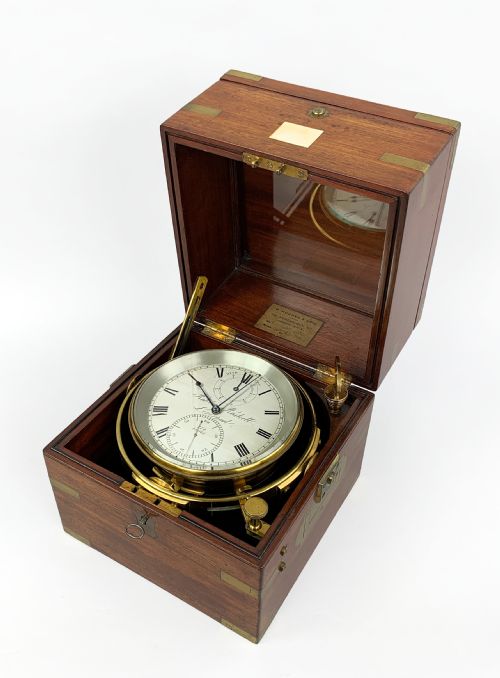 fig 1. A fine quality 8 day marine chronometer by Robert Roskell, Liverpool. c.1839.