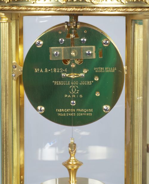 fig 3. A fine quality French Claude Grivolas Oval Cased 400 Day Torsion Mantel Clock