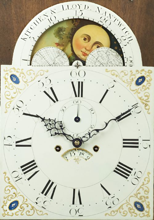 fig 1. Kitchen & Lloyd Of Nantwich Georgian Mahogany Long Case / Grandfather Clock.
